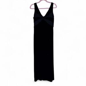 Scott McClintock Black Velvet Sleeveless Maxi Dress Womens 10 90s Formal Fall